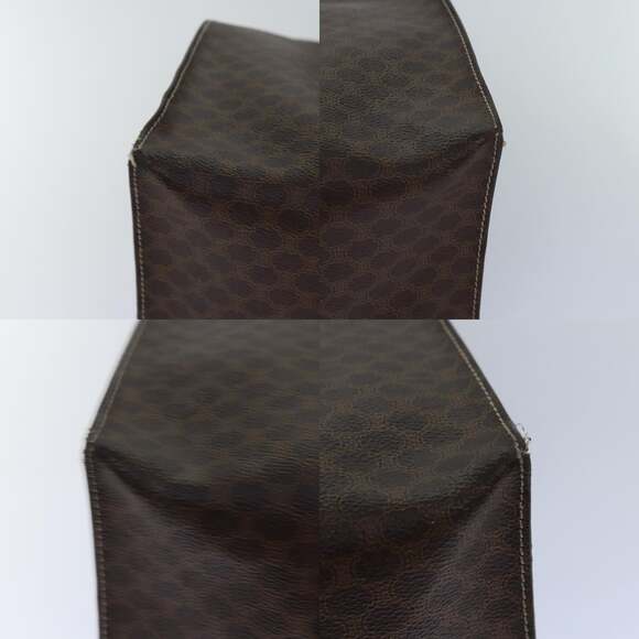 CELINE Macadam Canvas Shoulder Bag Pvc Leather Brown Gold - Picture 10 of 12